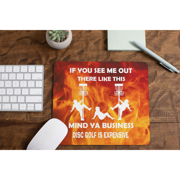 Disc Golf Funny Stripper Man FLAMING Mousepad Mouse Pad Computer Golf Gift - Picture 2 of 3